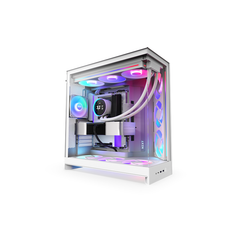 NZXT H9 Flow RGB+ (2025) - All White - Controller incl - Chassi - Miditower - Vit
