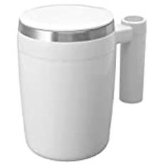 Självrörande Mugg, Laddningsbar 380 Ml Rostfritt Stål Automatisk Magnetomrörande Kaffemugg med Kopplock, Roterande Hemmakontor Reseblandningskopp för Kaffemjölk Kakao Julfödelsedagspresent