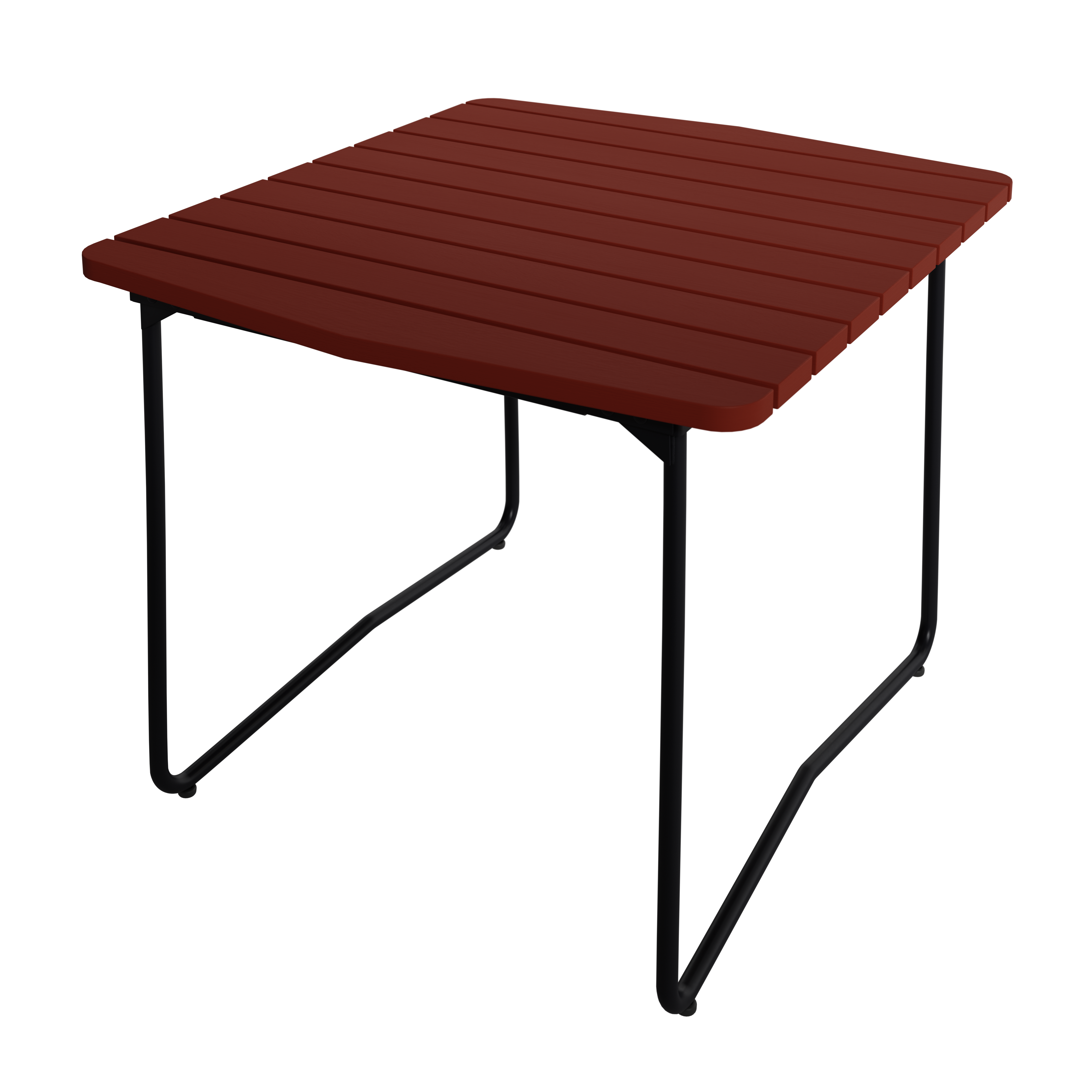 Grythyttan Stålmöbler - B31 Bord 92x84 Cm / Svart - Mörkröd