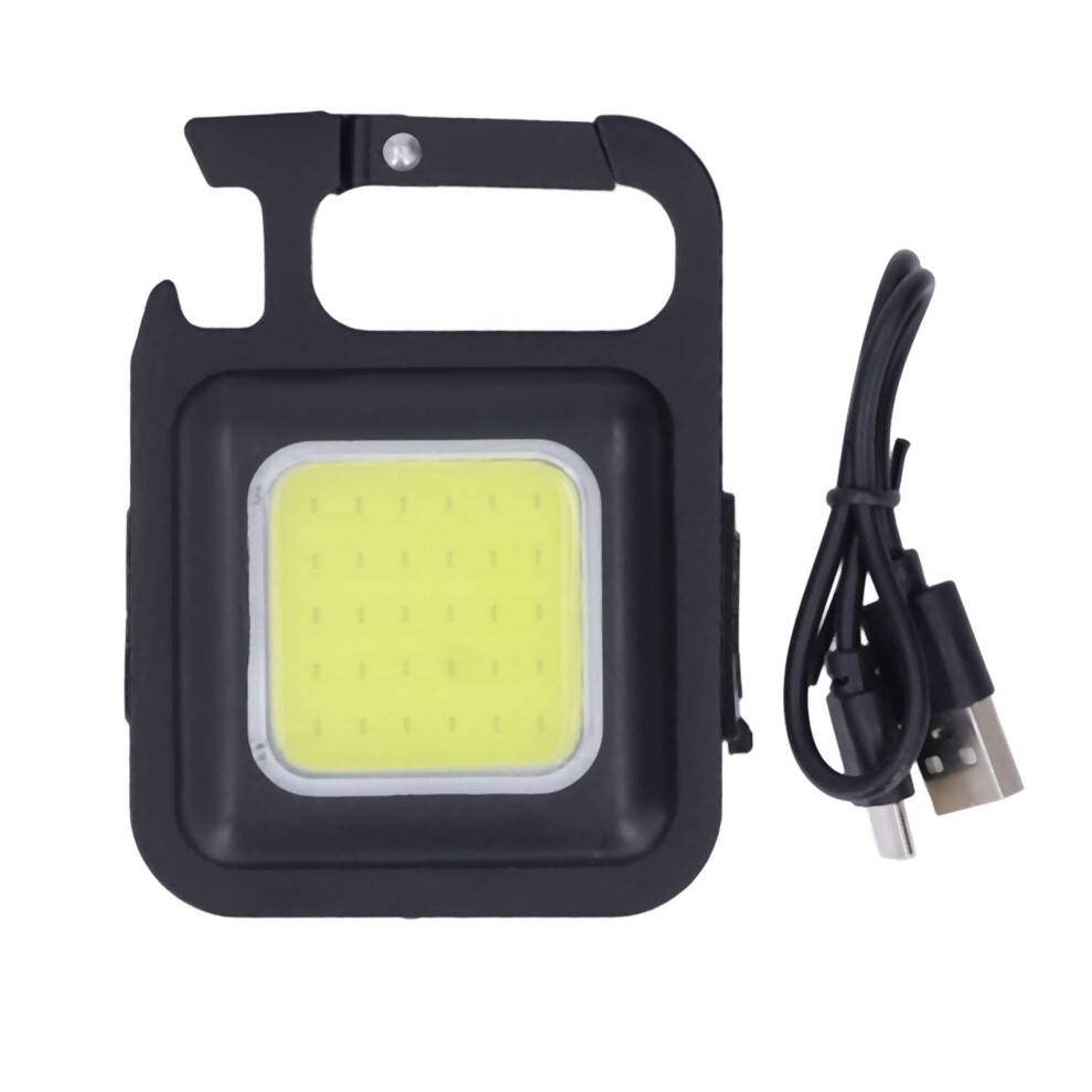 Mini COB LED-lys med genopladeligt batteri og 4 lystilstande, lille LED-lommelygte med magnetisk montering, flaskeåbner, vandafvisende Co