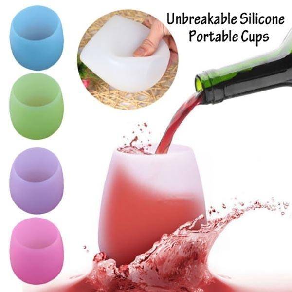 Silikon Vinglas Okrossbara Stjälklösa Gummiölmugg Dryckesglas 301-400ML