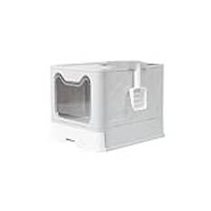 HJHIKJK Kattlåda Top Entry Cat Litter Box with Lid Foldable Large Kitty Litter Boxes Cats Toilet Including Plastic Scoop