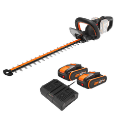 Worx WG286E.9 20V PowerShare Nitro Hækkeklipper 2x20V med 2 stk. 2,0Ah batteri og dobbeltlader
