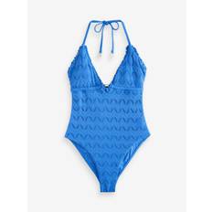 B by Ted Baker Blå Tummy Control Textured Plunge BadedragtEU 40 (UK 12)