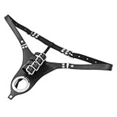 Kyskhetsbälte Man Penis Bondage Lock Läder Penil Bärbara byxor Cock Ring Erotiska sexleksaker for män Gay Vuxen Tillbehör Butik(Black)