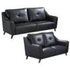 Nevada sofa 2+3 pers læder sort