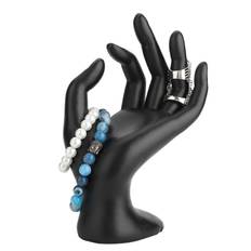 Black OK hand gestured Rings Display Stand Earrings Bracelet Holder Jewelry Organizers (Resin)