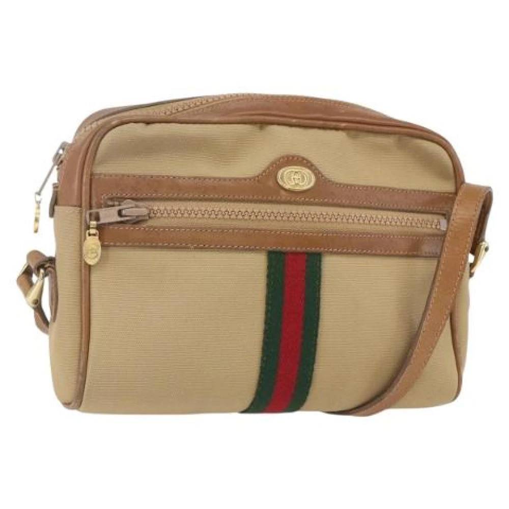 Gucci Vintage Pre-owned Canvas Crossbody Taske - Vintage - Dame - Beige - ONE SIZE -
