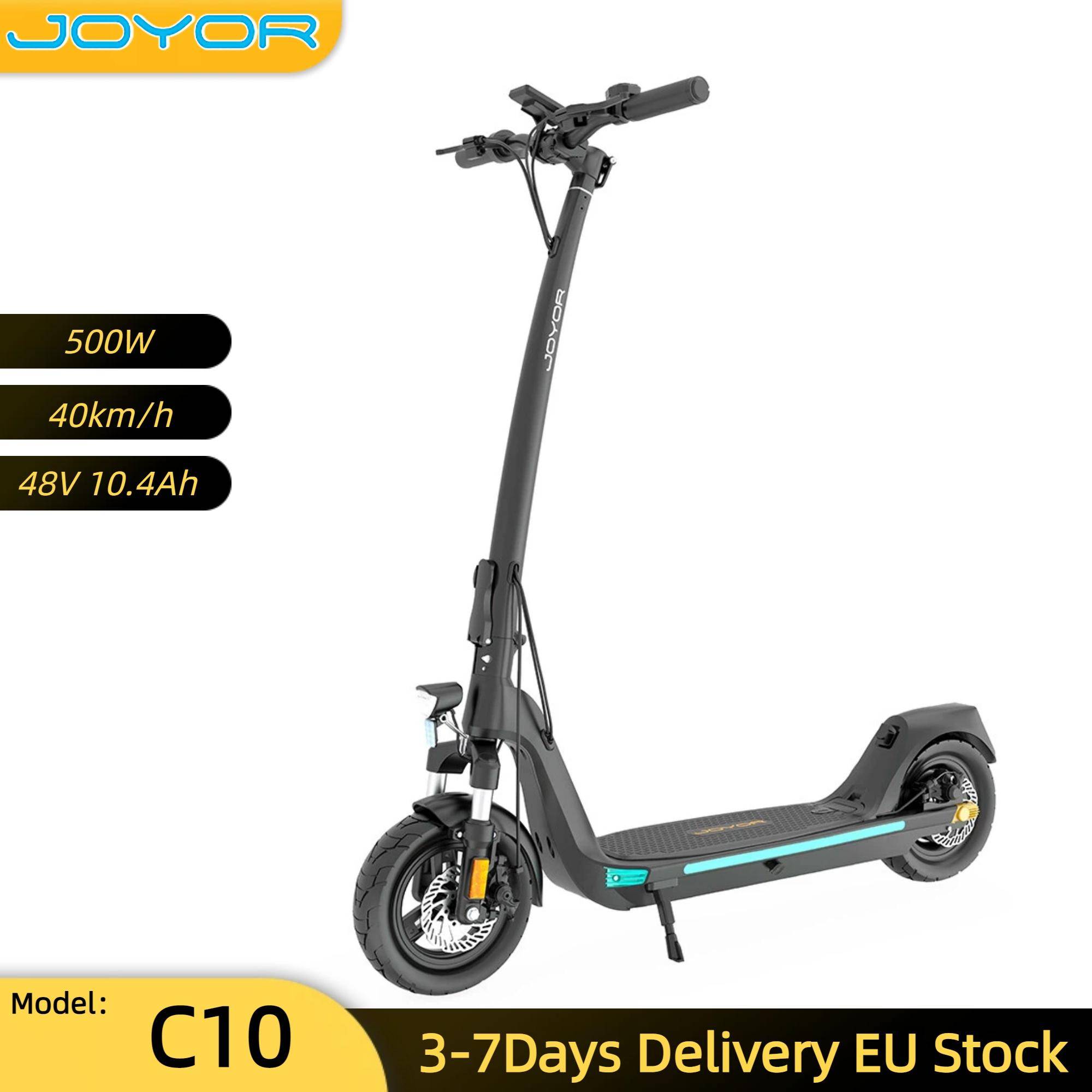 JOYOR C10 40KM/H Electric Scooters 10'' Road Tire 48V/10.4AH Battery 500W Motor 30-40KM Range Disc Brakes E Scooter C10 40KM/H svart