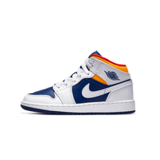 Air Jordan 1 Mid White Laser Orange Deep Royal Blue