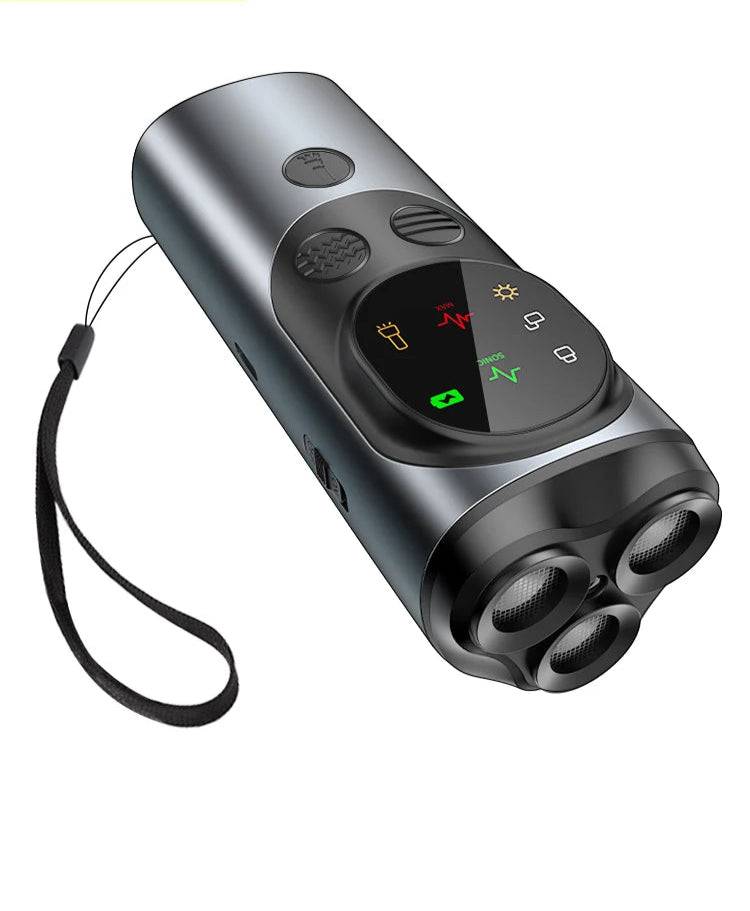 Ultrasonic Dog Training Device - Anti-Barking Trainer with LED Flashlight - 3 headed Ultrasonic