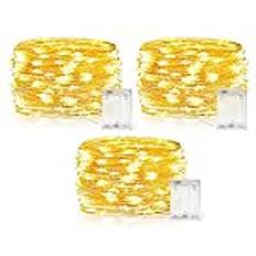 Ljusslinga batteri, ljusslinga inomhus batteri 3 x 6 m, 60 LED ljuskedja Fairy Lights, mini ljusslinga tråd rumsdekoration, födelsedagsdekoration, belysning presentdekoration, jul (varmvit)