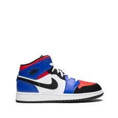 Jordan Kids - Air Jordan 1 Mid GS top 3 sneakers - barn - läder/gummi - 5.5Y - Blå
