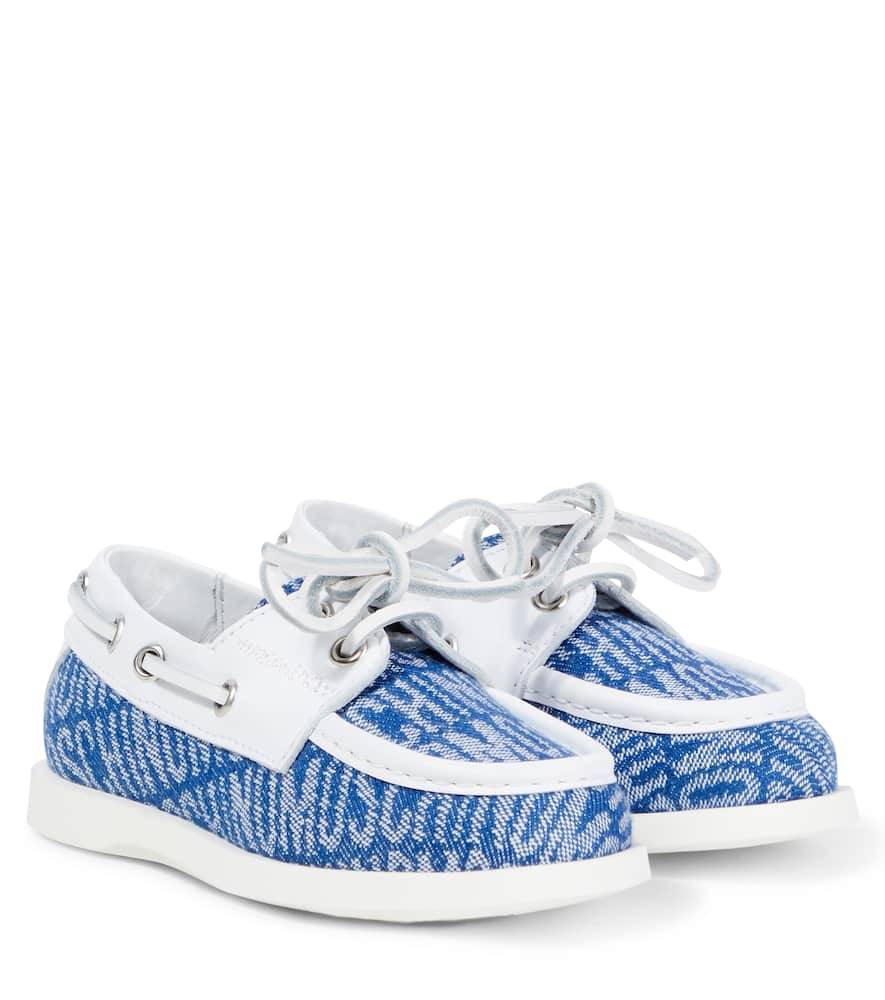 Moschino Kids Náuticos con piel y logo - azul - EU 33