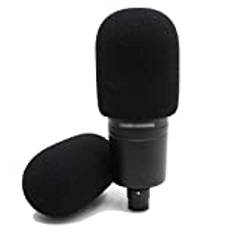 YOUSHARES Audiotechnica AT2020 Foam Mic vindruta - 2-pack stort mikrofonskydd Popfilter för Audio Technica AT2020 och andra stora mikrofoner (svart)