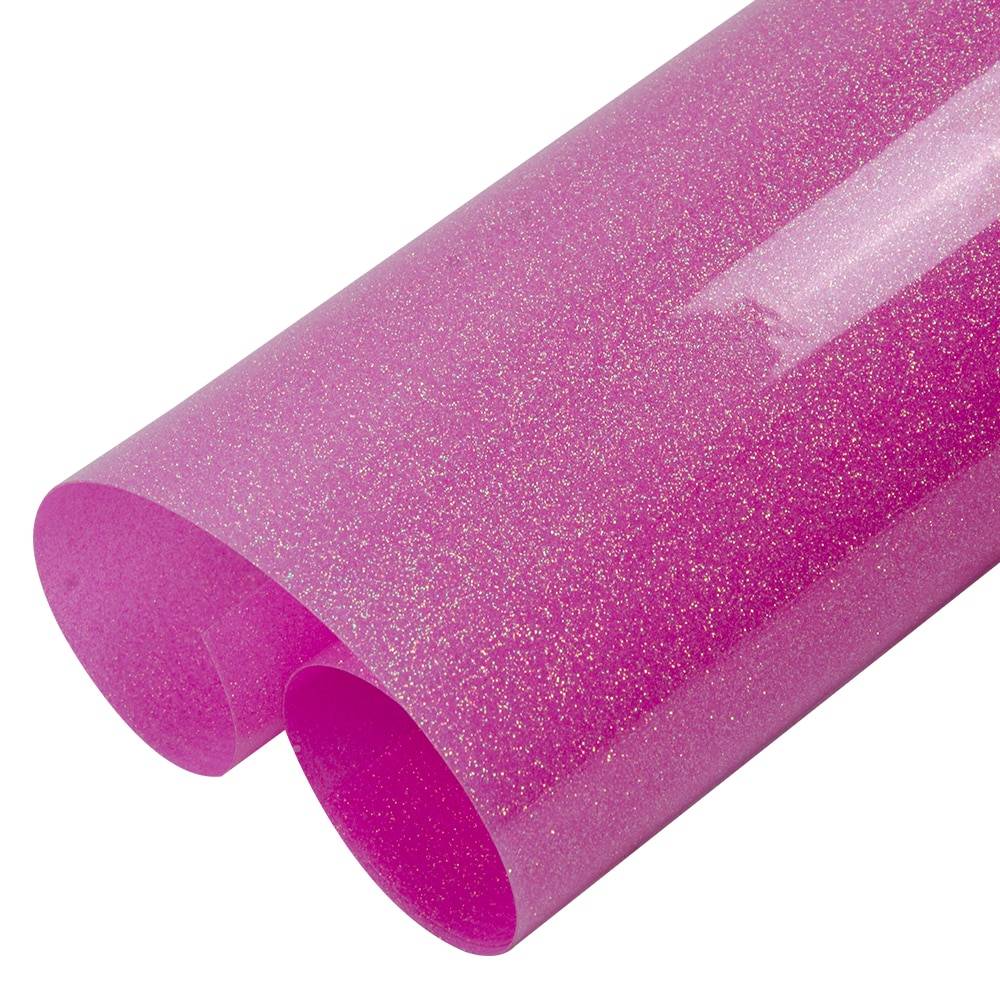 Hohofilm holo rosa glitter värmeöverföring vinyl htv strykjärn på vinyl pu t-shirt plagg texturerad film värmepress bredd : 20 '' - A4(21 cm x 30cm)