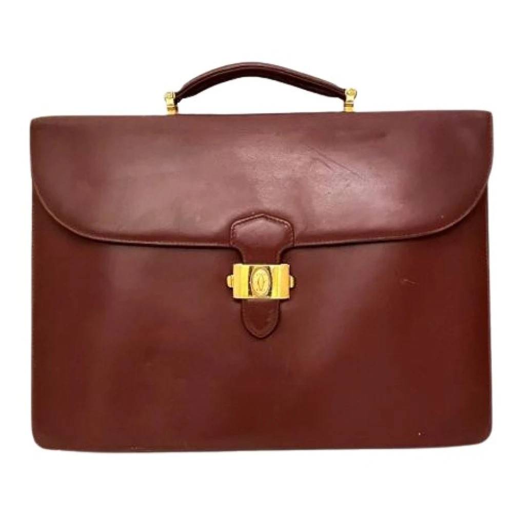 Cartier Vintage Pre-owned Must Briefcase - Vintage - unisex - Rød - ONE SIZE - Læder