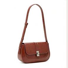 High-Quality New Korean Style Vintage Design Unique Shoulder Bag, Suitable For Work Commute And Outdoor Use For Women, Premium PU Defined Armpit Satch - Brown