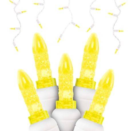 M5 LED Icicle Lights 70L Yellow WHITE WIRE
