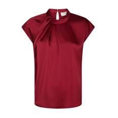 Neo Noir - Bluse - Fleur Drapy Satin Blouse - Wine
