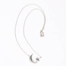 Moon and star necklace big