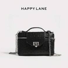 1pc Classic Minimalist Faux Leather PU Animal Pattern Ostrich Print Shoulder Bag, Handbag With Detachable Chain Strap, Fashionable, Easy To Carry, Sui - Black