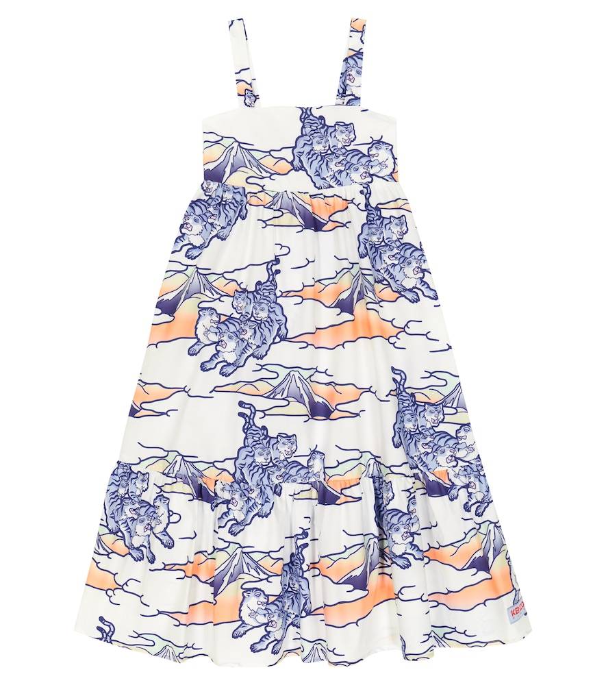 Kenzo Kids Printed cotton poplin dress