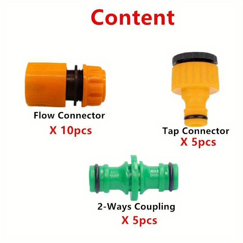 Garden Hose Connector Kit 20-pack For Outdoor Faucet And Hose Pipe Tube Set (flow Connector Double Male Snap Connector Hose Tap Connector)