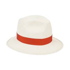Borsalino, Accessoarer, Herr, 59 CM, Orange halmhatt med medium brätte