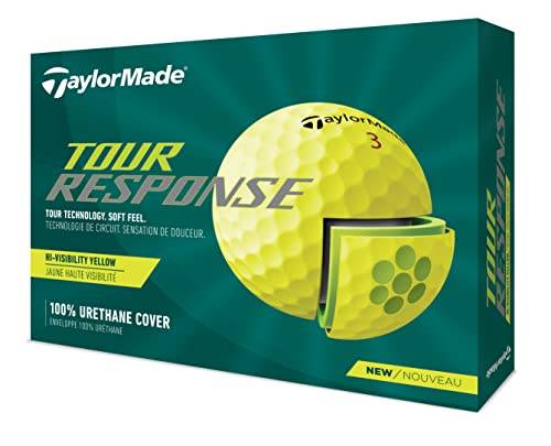 TaylorMade Unisex Tour Response golfboll, gul, en storlek