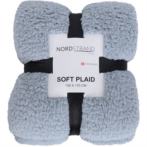 Pläd i teddy fleece - 130x170 cm - Blå - Mjuk filt från Nordstrand