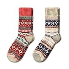 NORDIC Socks 2 Par, Merinoullstrumpor för Män & Kvinnor, Vinterstrumpor, Varma strumpor (DE/NL/SE/PL, Numerisk, 39, 42, Regelbunden, Regelbunden, Ida)