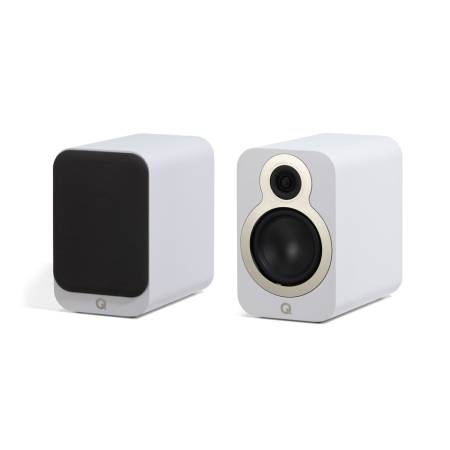 Q Acoustics 3020c stativhögtalare, mattvit