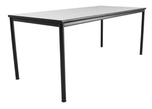 JMF Round fuldsvejset bord Sort Linoleum 100 x 200 cm.