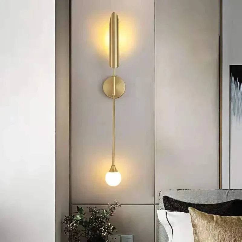 LuxeGlam - Guld Industriell Vägglampa för Hem och Hotell - Guld modell C / Trefärgat ljus