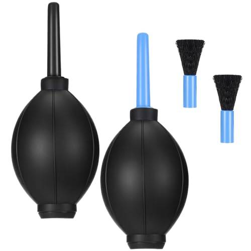 2 stycken blåsbälg kamera dammborttagare mjukt gummi luftblåsare luftblåsare kamera rengöring Dust Rocket objektiv rengöringsset med 2 rengöringsborstar för DSLR-kamerasensorfilter