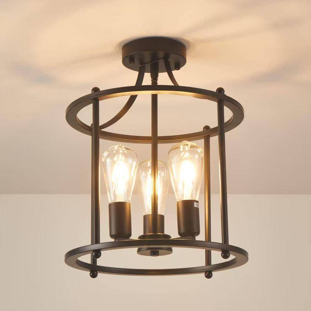 Retro amerikansk vintage ljuskrona taklampa Farmhouse Vardagsrum Matsal Verandalampa Köksbordslampa E14 Taklampa svart