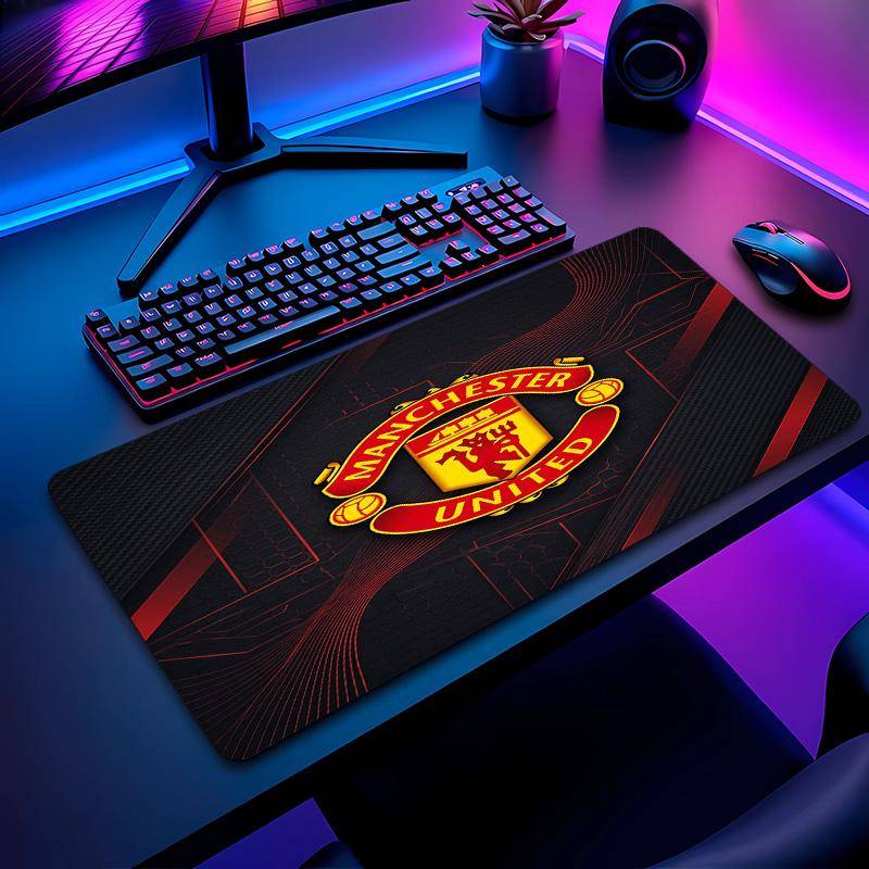 Manchester United Football Pattern Mouse Pad Non?Slip Rubber Base Gaming Mousepad For Desk Office Home