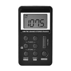 Lomme Radio FM & AM Radio USB Opladning, Sort