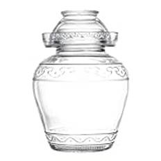 Danmu Art Picklingburk med lock, jäsningsburkar med luftlock, stora glasburkar, 2,5 l, för surkål, kimchi, lufttät matförvaringsbehållare