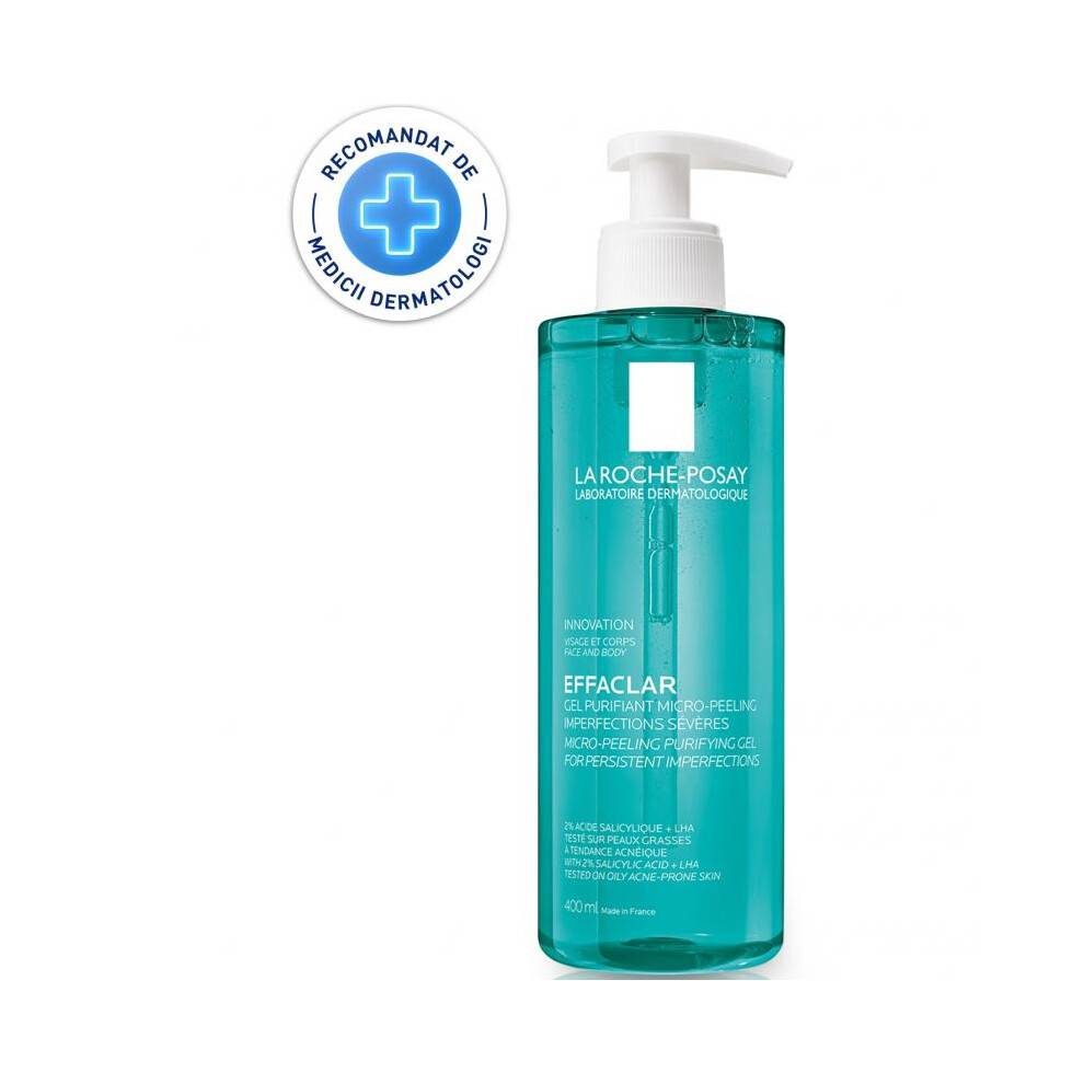 (400 ml) La Roche-Posay Effaclar Purifying Micro-Exfoliating Gel Cleanser for Face and Body Acne-Prone Skin 400 ml