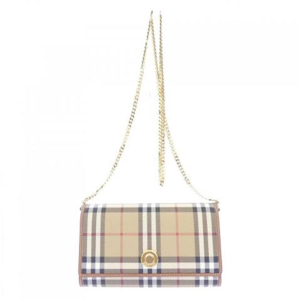 Burberry Vintage Pre-owned Læder Skuldertaske - Vintage - Dame - Brun - ONE SIZE - Uld