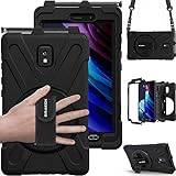 BRAECN fodral kompatibelt med Samsung Galaxy Tab Active 5 2024/Active 3 2020 8 tum (SM-X300/X306B/T570/T575/T575N/T577), robust fodral med helskydd, pennficka, stativ, axelrem, handrem