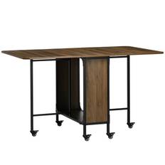 Sammenklappeligt spisebord med 2 sammenklappelige bordplader, brun – 130 x 80 x 74 cm
