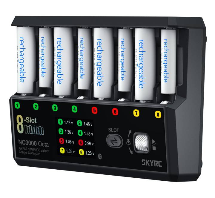 SkyRC NC3000 Octa Laddare NiMH/NiCd AA/AAA 0.2-3A PD 65W