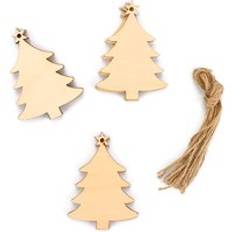 10 st / uppsättning blandad formad trä xmas diy hantverk hjort ängel julgran träflis hängande hängsmycken ornament fest dekorationer - Julgran
