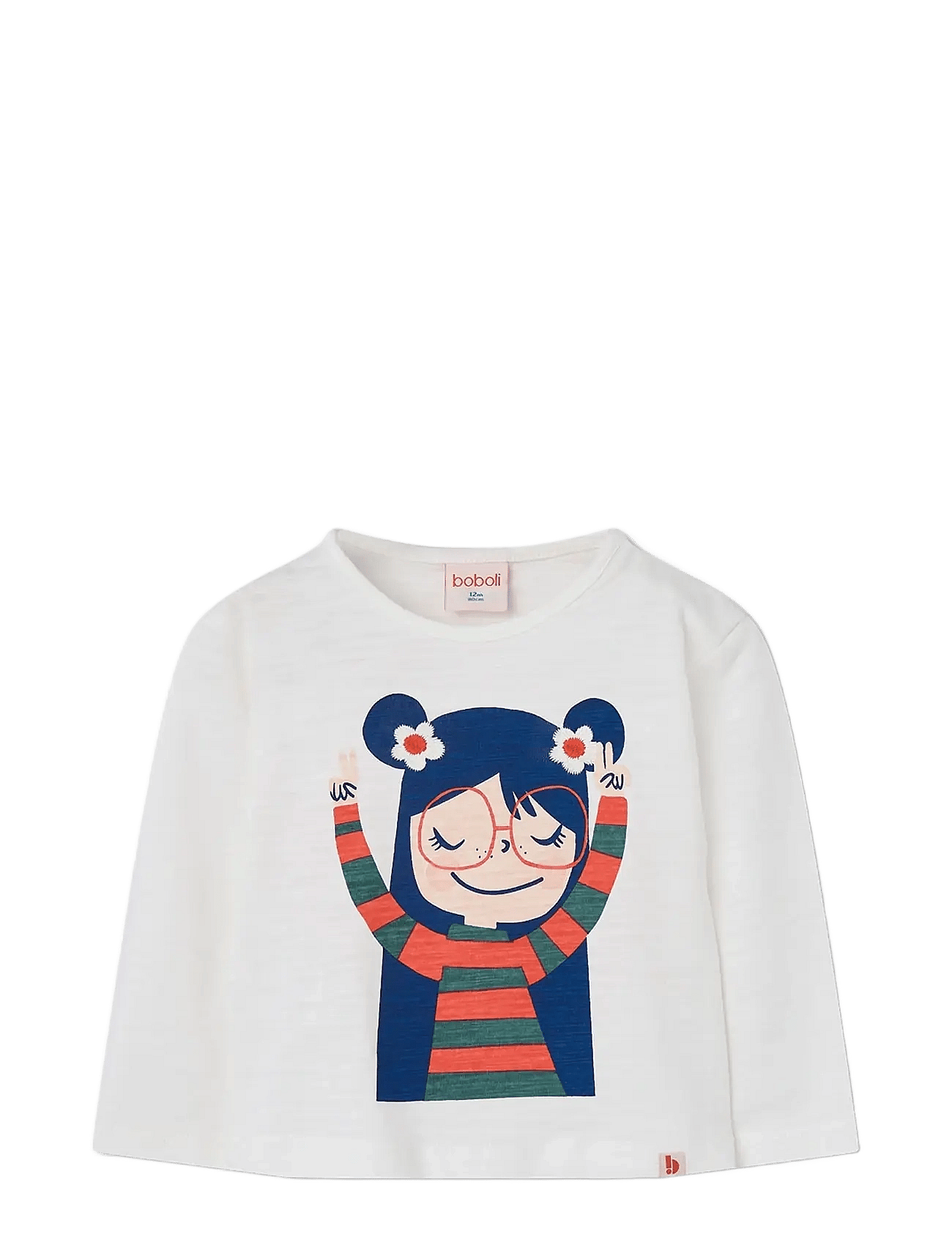 BOBOLI Knit T-Shirt Flame For Girl -Bci | White | 140