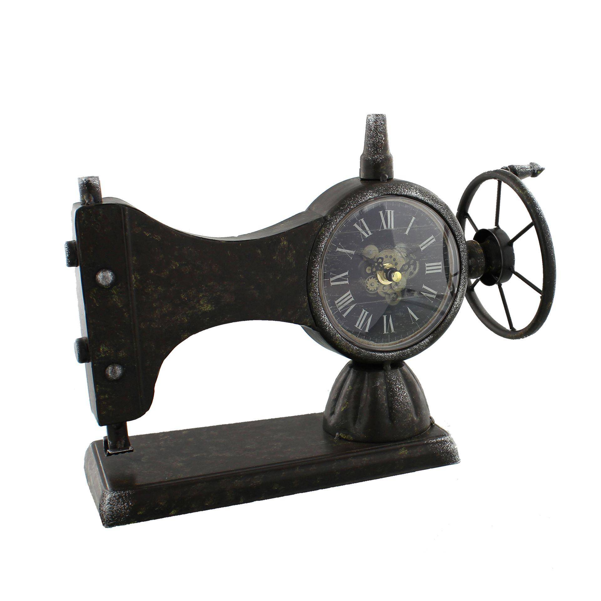Hometime Metal Mantel Clock - Sewing Machine One Size