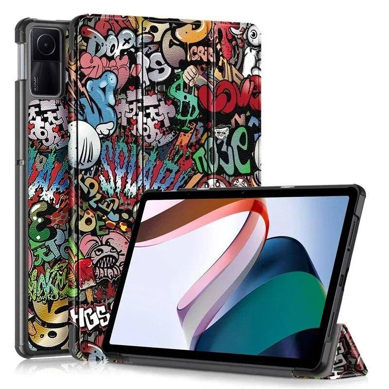 Flip-fodral för Xiaomi Pad 6 Mi Pad 5 Pro Tablet Cover Tri-vikbart stativ för Redmi Pad SE 11 2023 Redmi Pad Fodral Cover Auto Wake Sleep grå färg