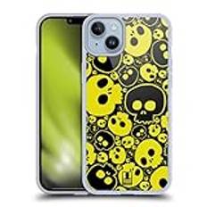 Head Case Designs Gul Jazzy Skallar Mjuk Gel Fodral Kompatibelt med Apple iPhone 14 Plus